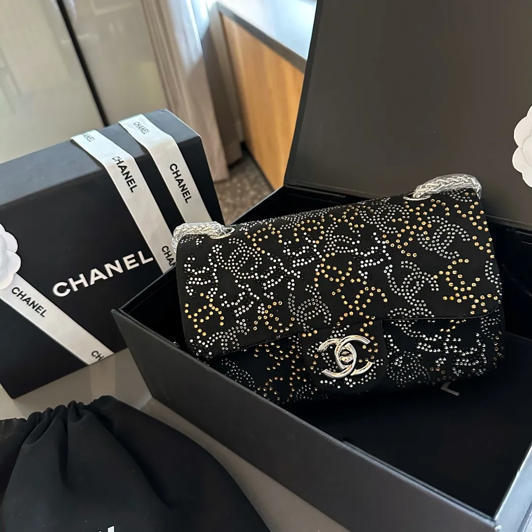 PARIS-SHANGHAI STUDDED CC FLAP BAG