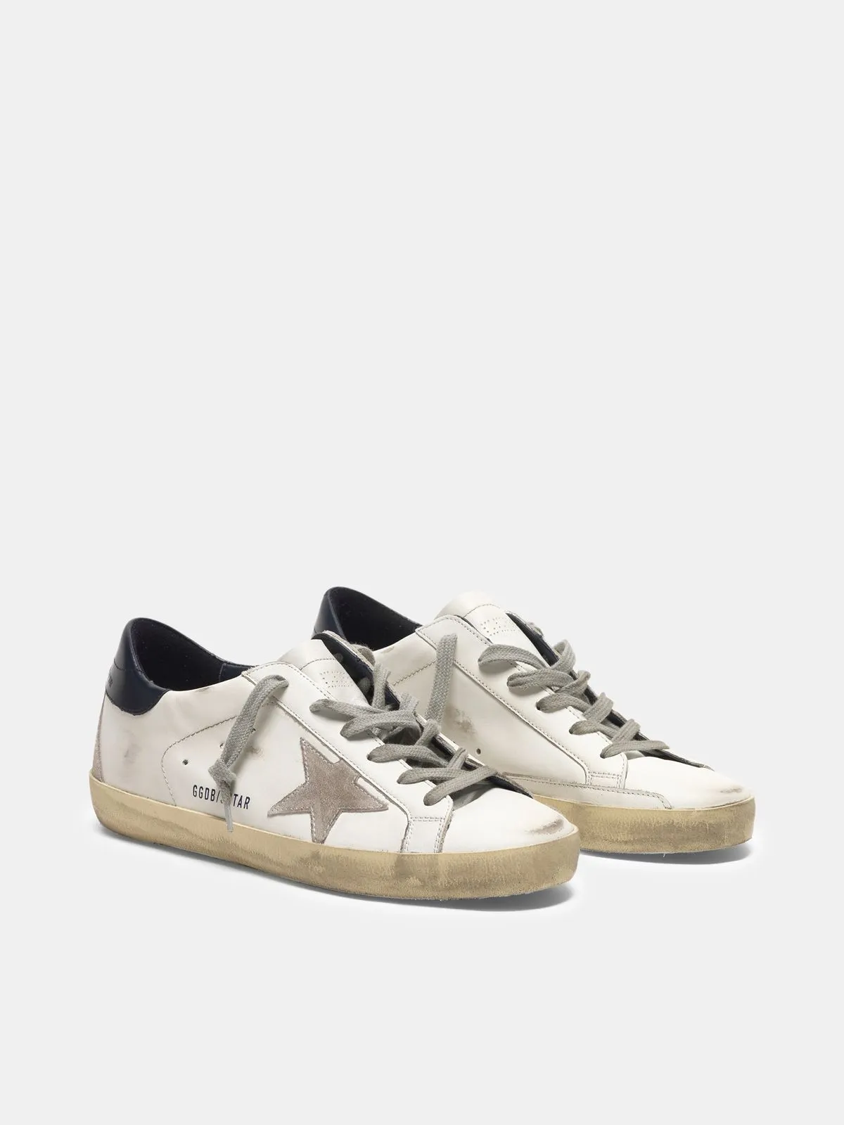 Star Super-Star sneakers in suede with blue heel tab