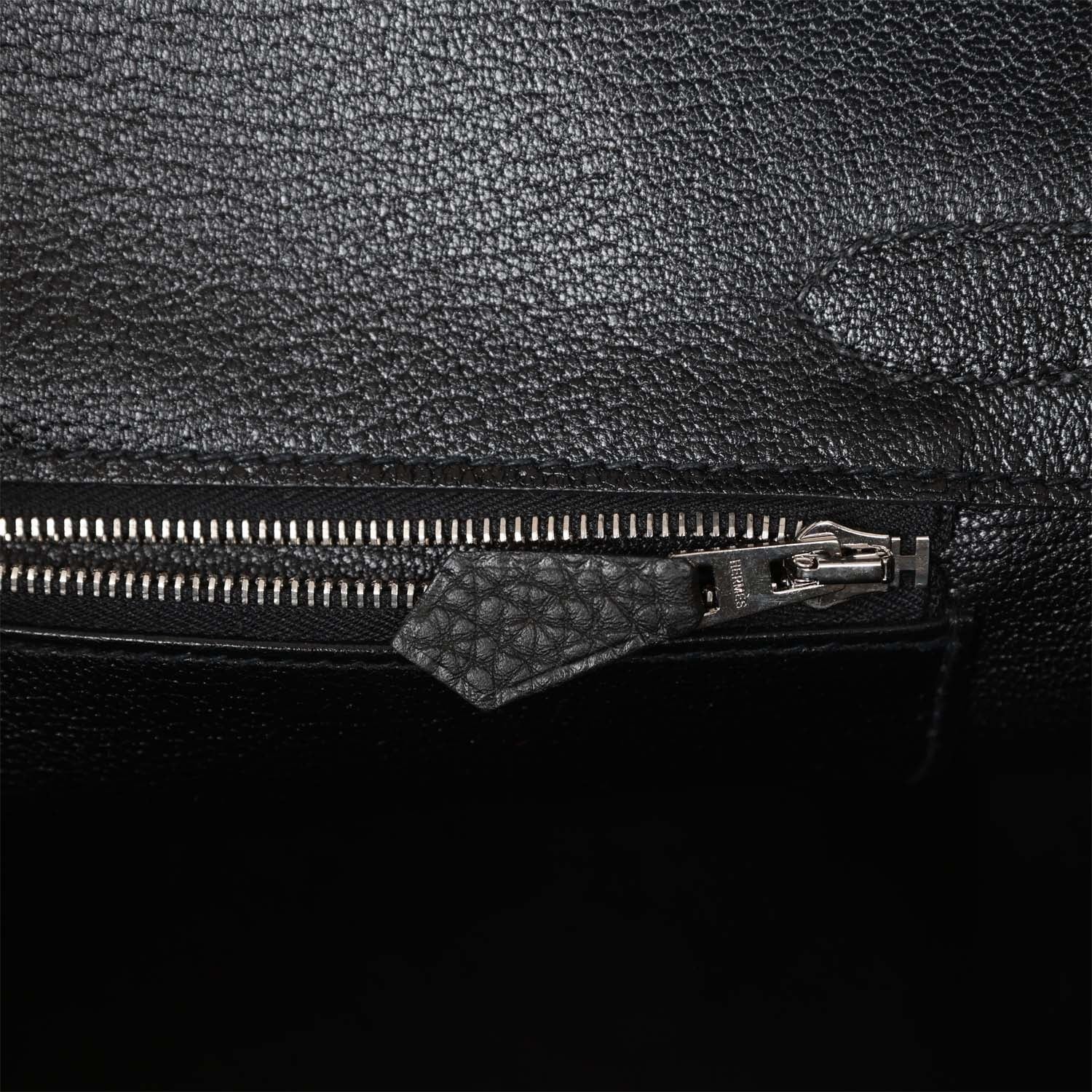 Pre-owned Hermes Birkin 30 Black Togo Palladium Hardware