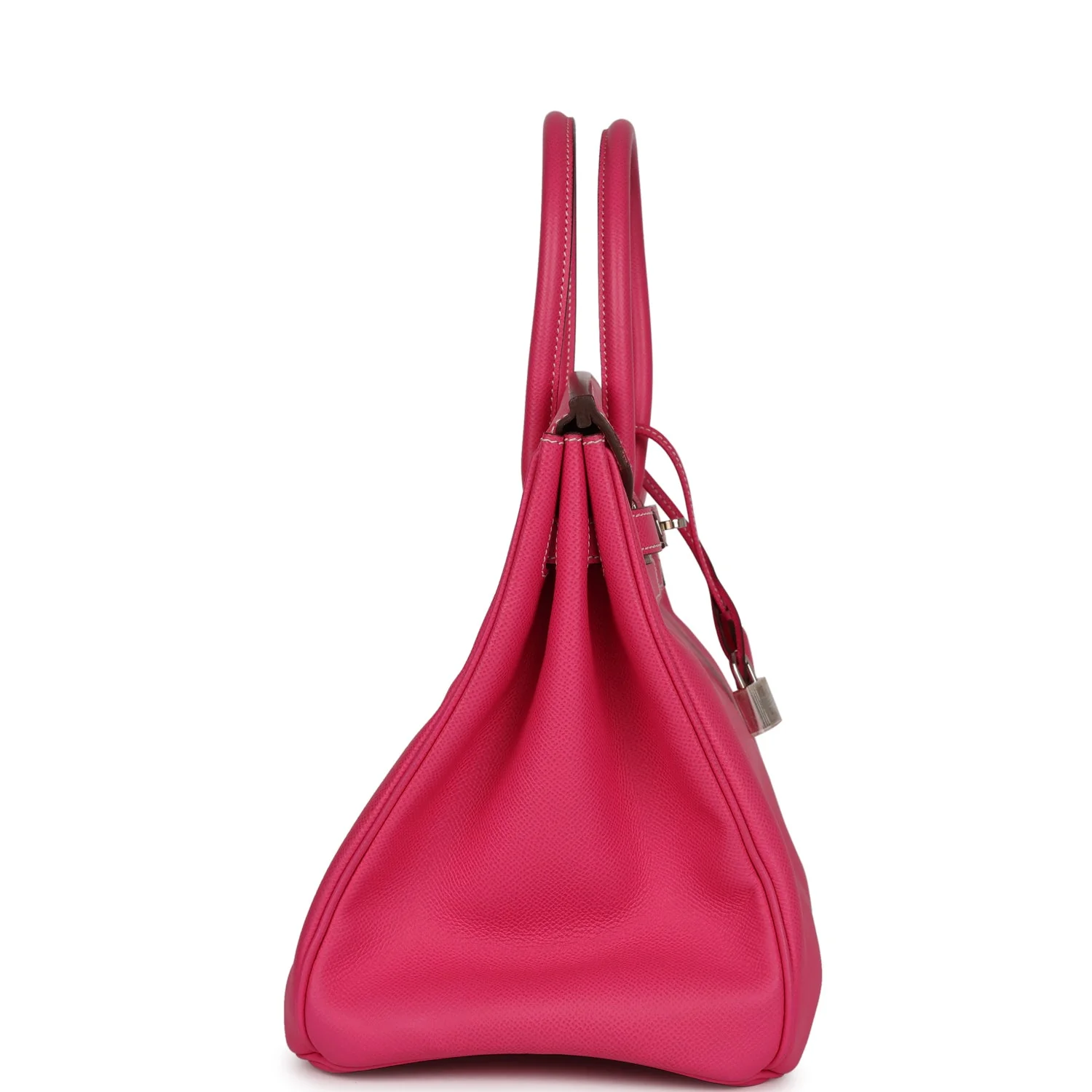 Pre-owned Hermes Birkin 35 Rose Tyrien Candy Epsom Palladium Hardware