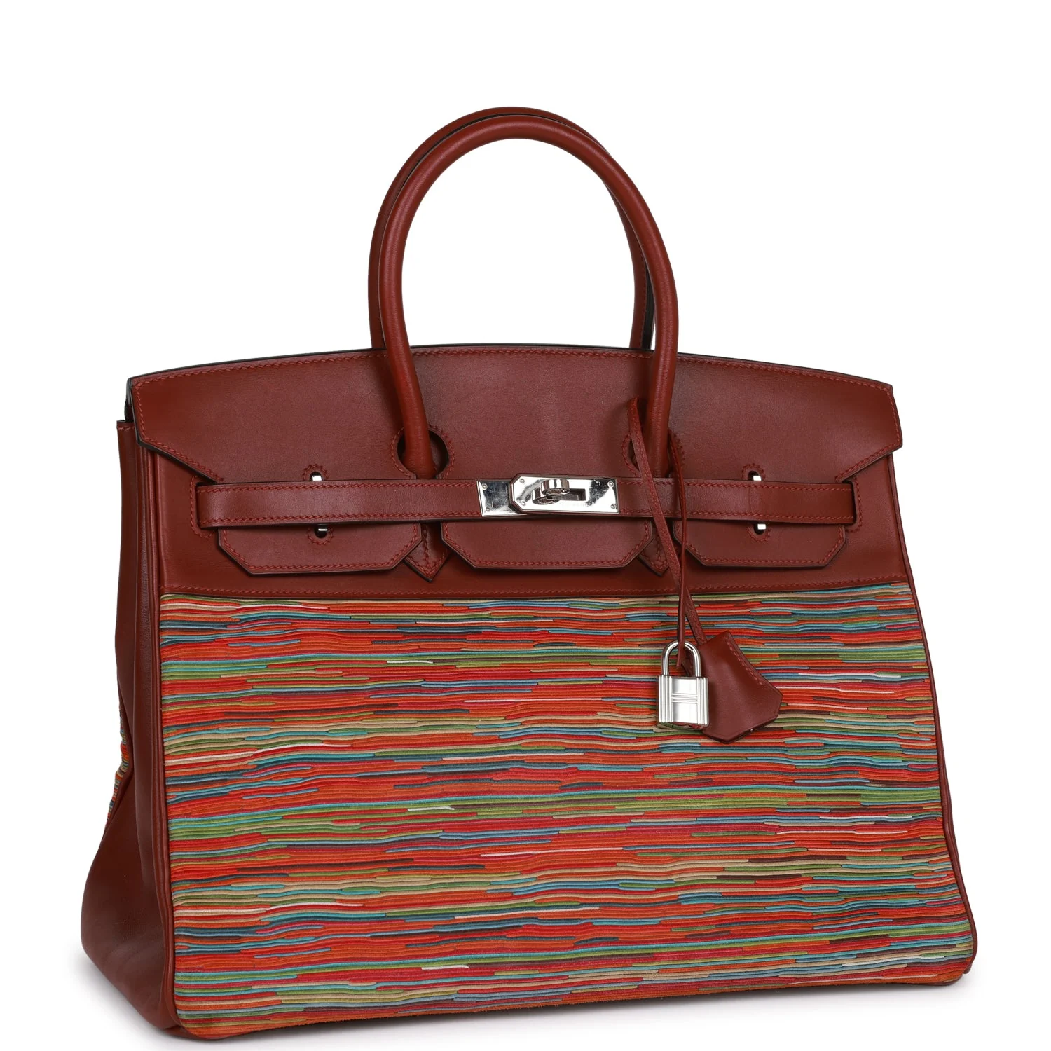 Pre-owned Hermes Birkin 35 Vibrato Rouge H Boxcalf Palladium Hardware