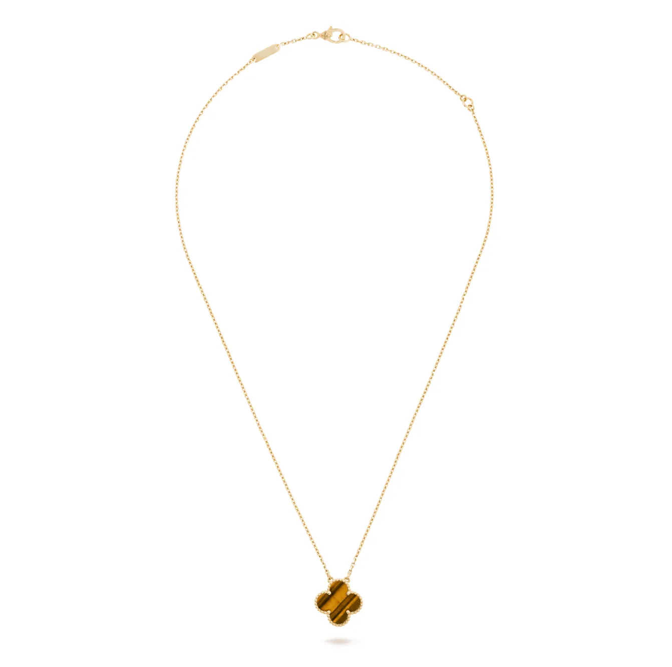 Van Cleef&Arpels VintageAlhambra pendant Yellow gold, Tiger Eye