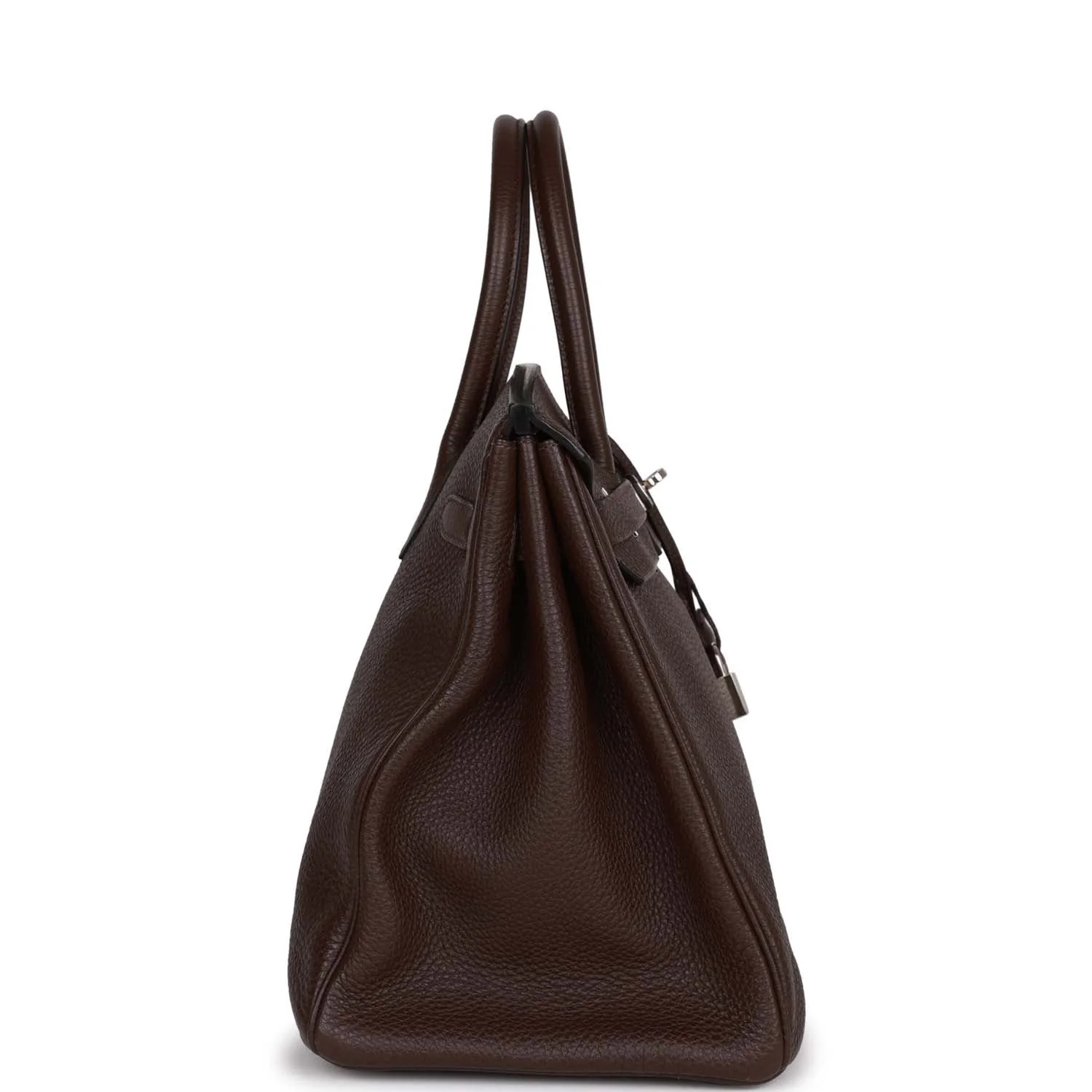 Pre-owned Hermes Birkin 35 Chocolate Togo Palladium Hardware