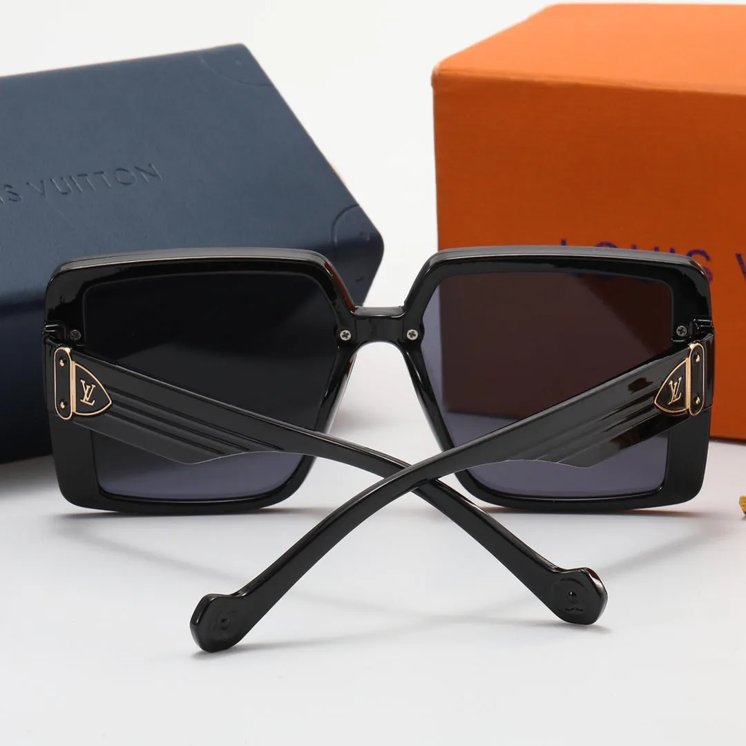 6 colors square four-leaf clover letter logo lens polarized sunglasses