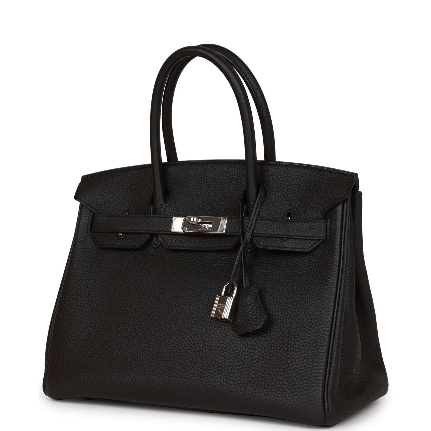 Pre-owned Hermes Birkin 30 Black Togo Palladium Hardware