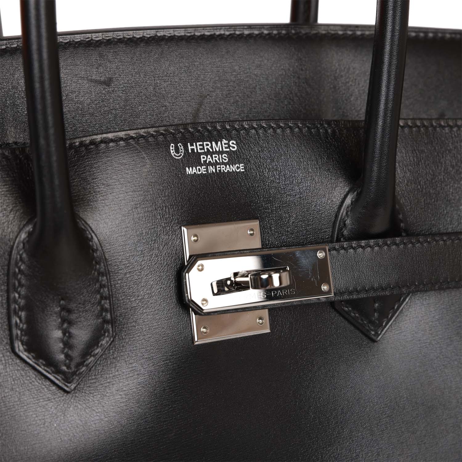 Pre-owned Hermes Special Order (HSS) Birkin 35 Black Box Verso Palladium Hardware