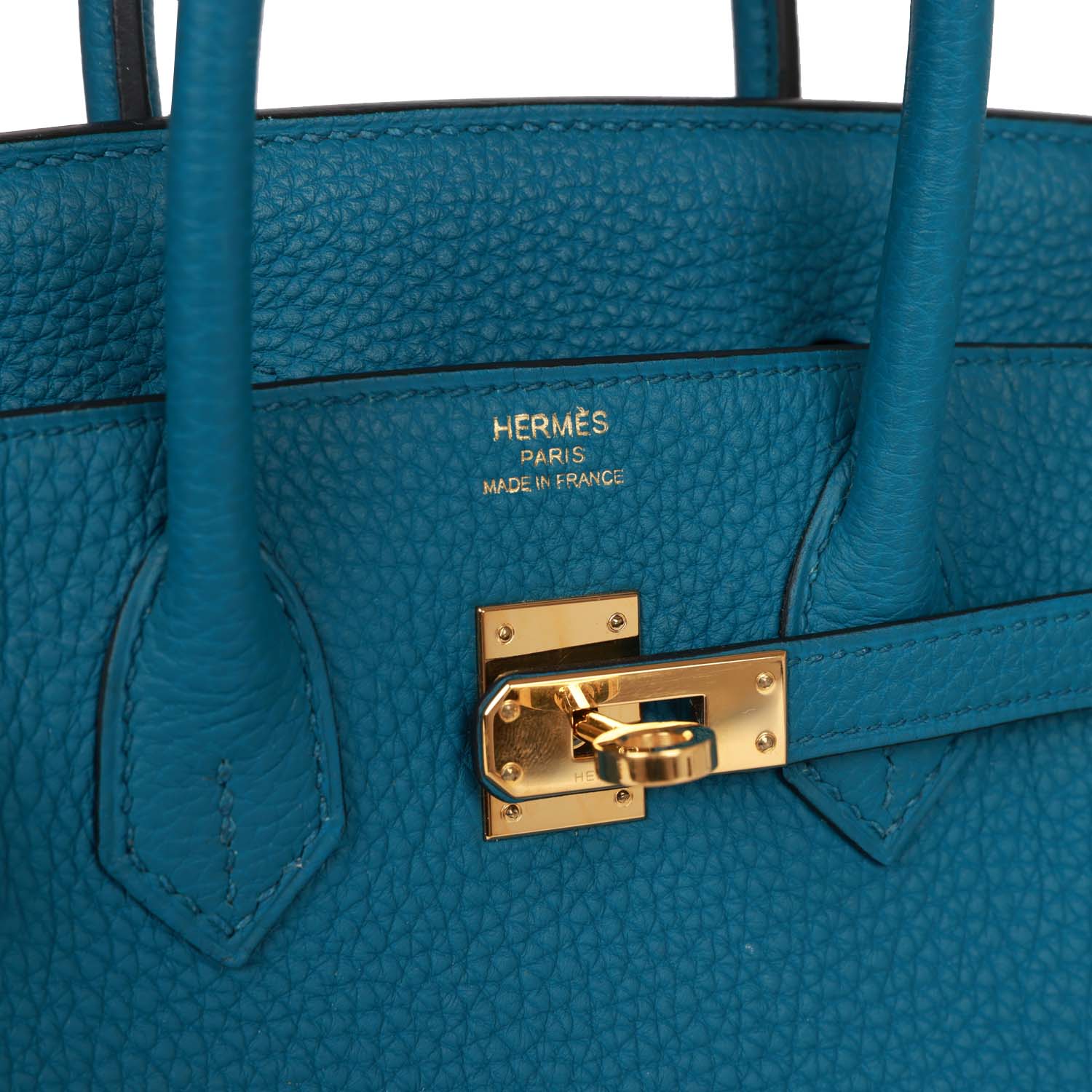 Pre-owned Hermes Birkin 25 Colvert Togo Gold Hardware