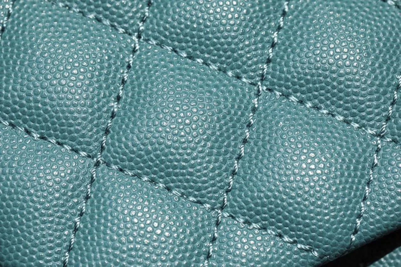 Chanel Large Flap Bag With Top Handle Teal For Women, Womens Handbags, Shoulder And Crossbody Bags 11in/28cm A92991