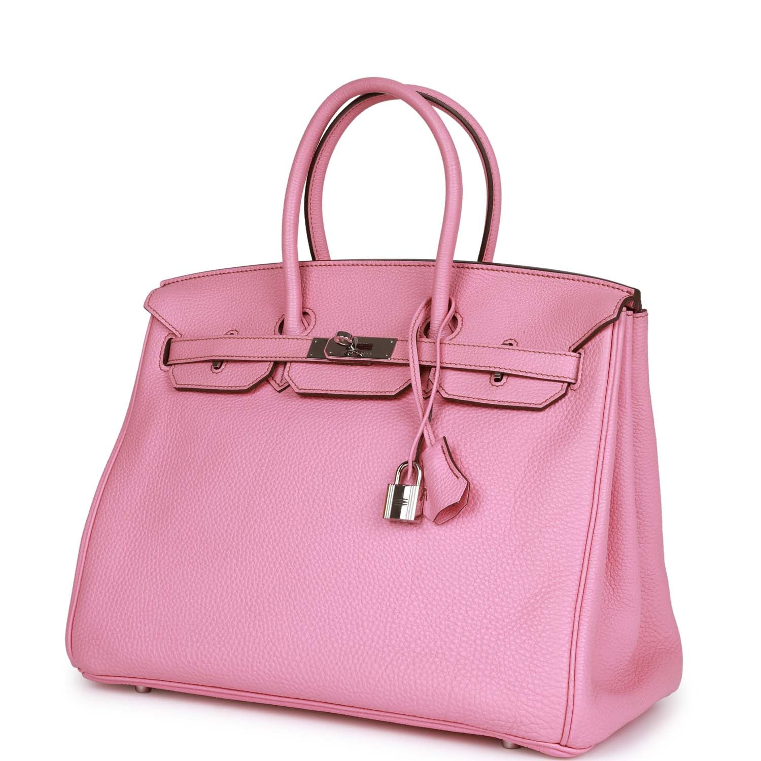 Pre-owned Hermes Birkin 35 Bubblegum Togo Palladium Hardware