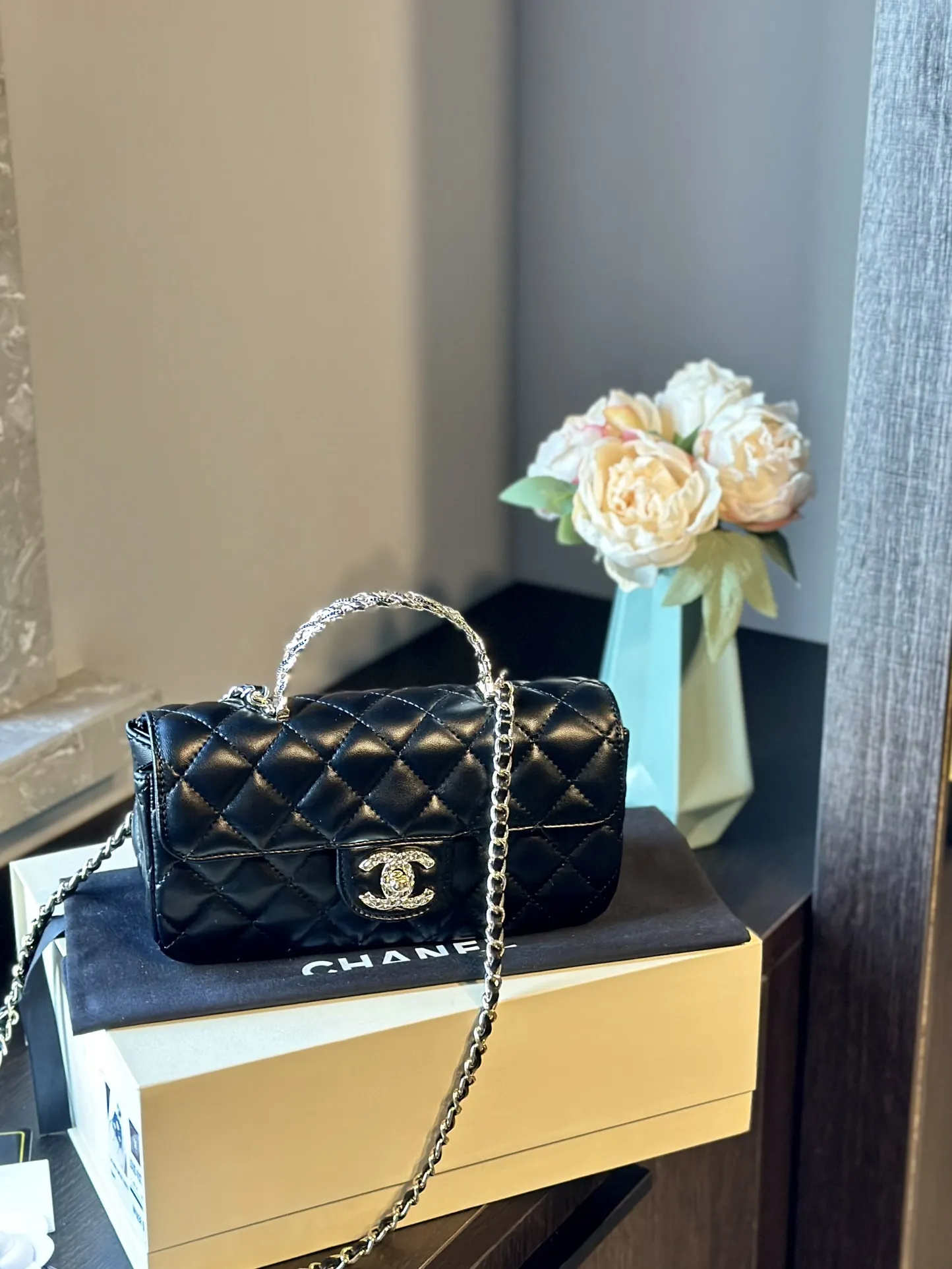 Lambskin Quilted Mini Rectangular Flap Bag