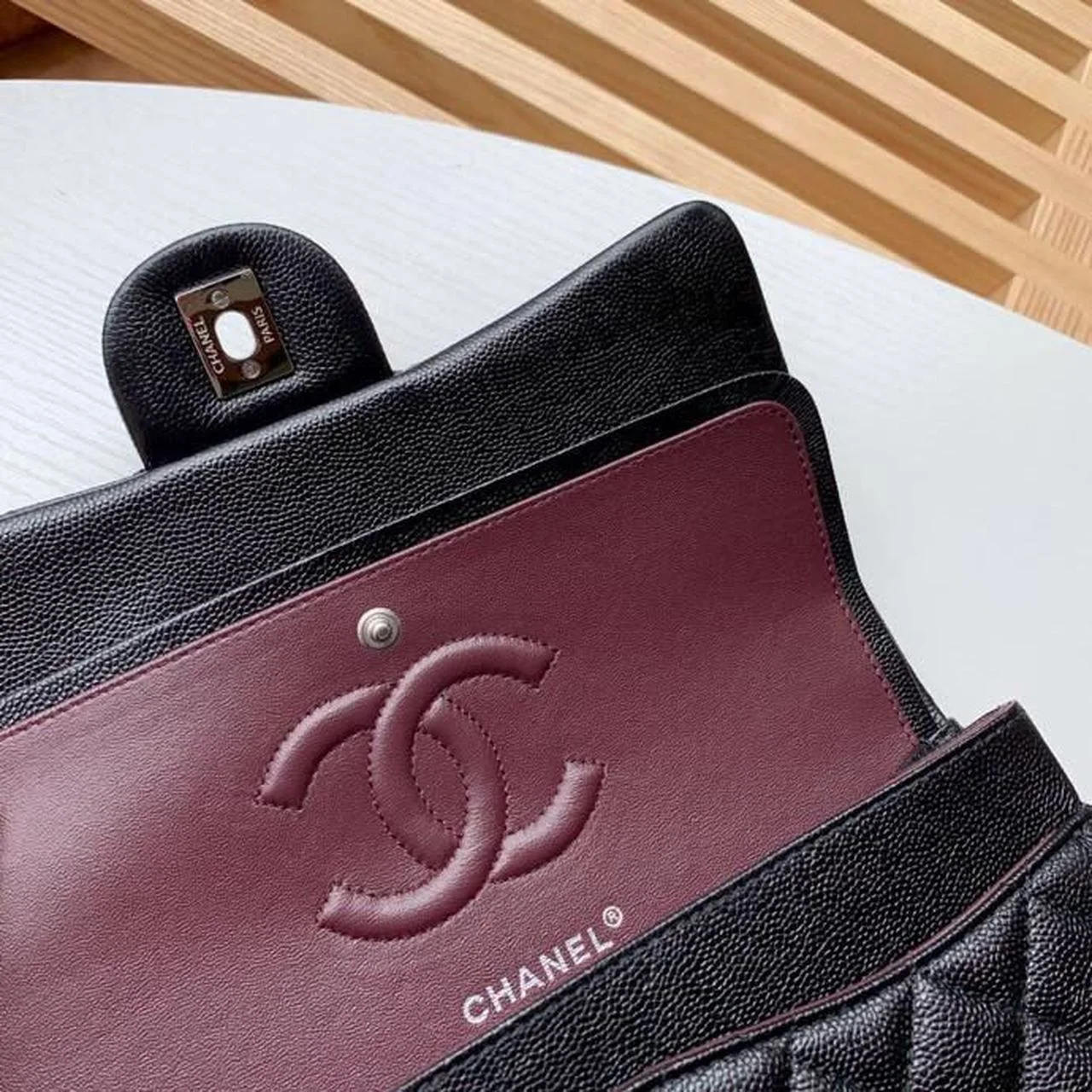 Chanel Classic Handbag Silver Hardware BlackFor Women, Women’s Bags, Shoulder And Crossbody Bags 10.2in/26cm A01112