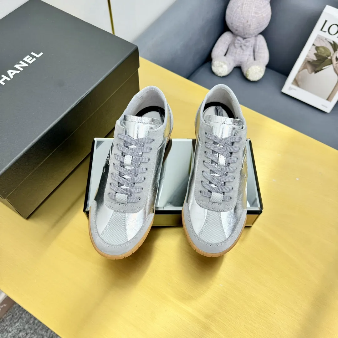 Cc new arrival women sneakers silver and gold shoes