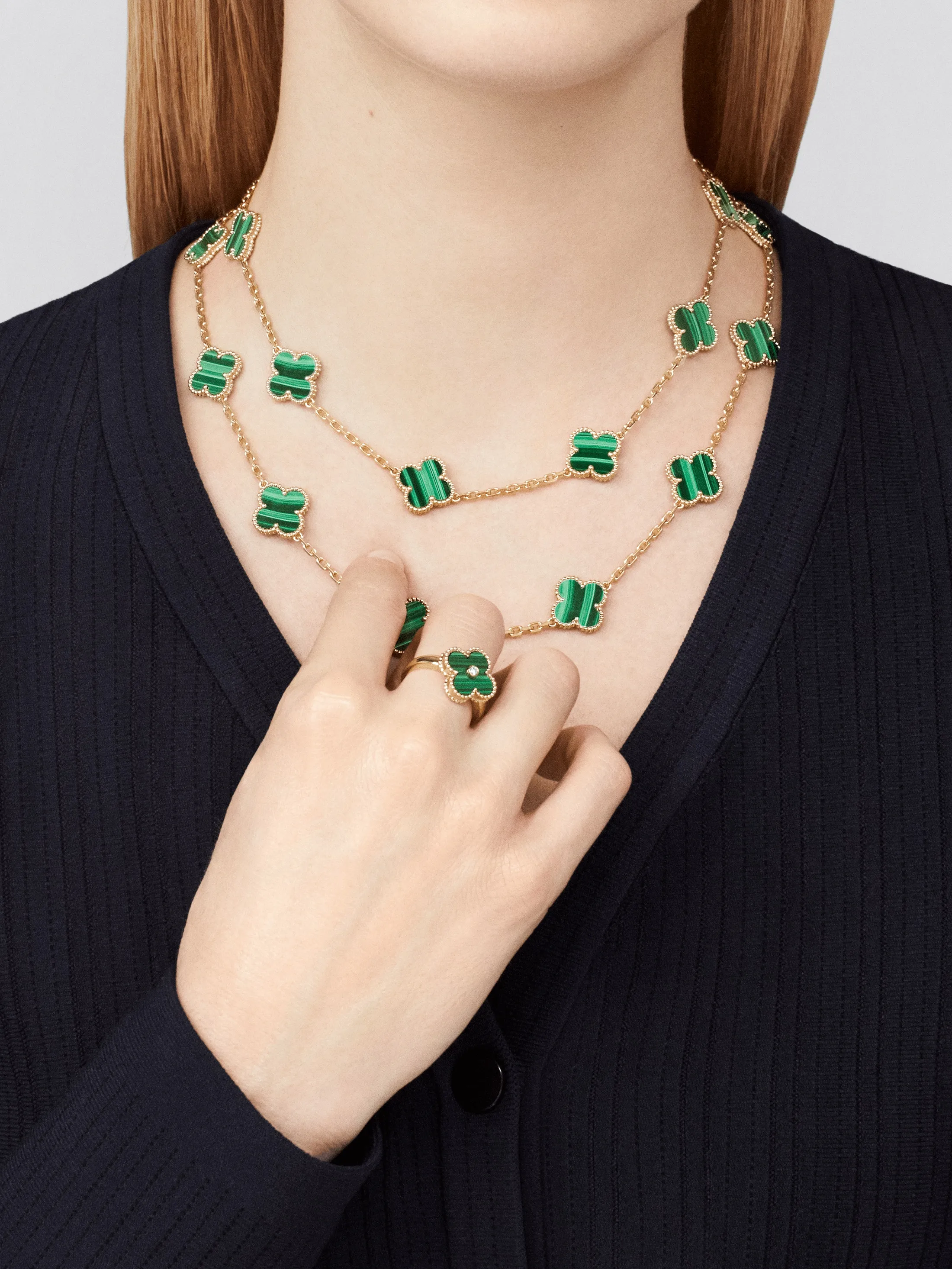 Van Cleef & Arpels Vintage Alhambra Malachite Ring