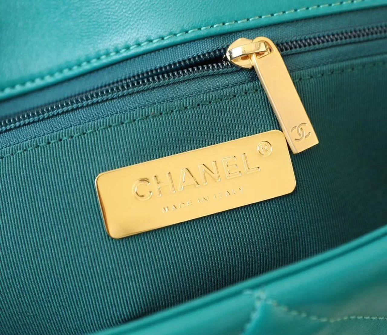 Chanel 19 Handbag 26cm Teal For Women AS1160