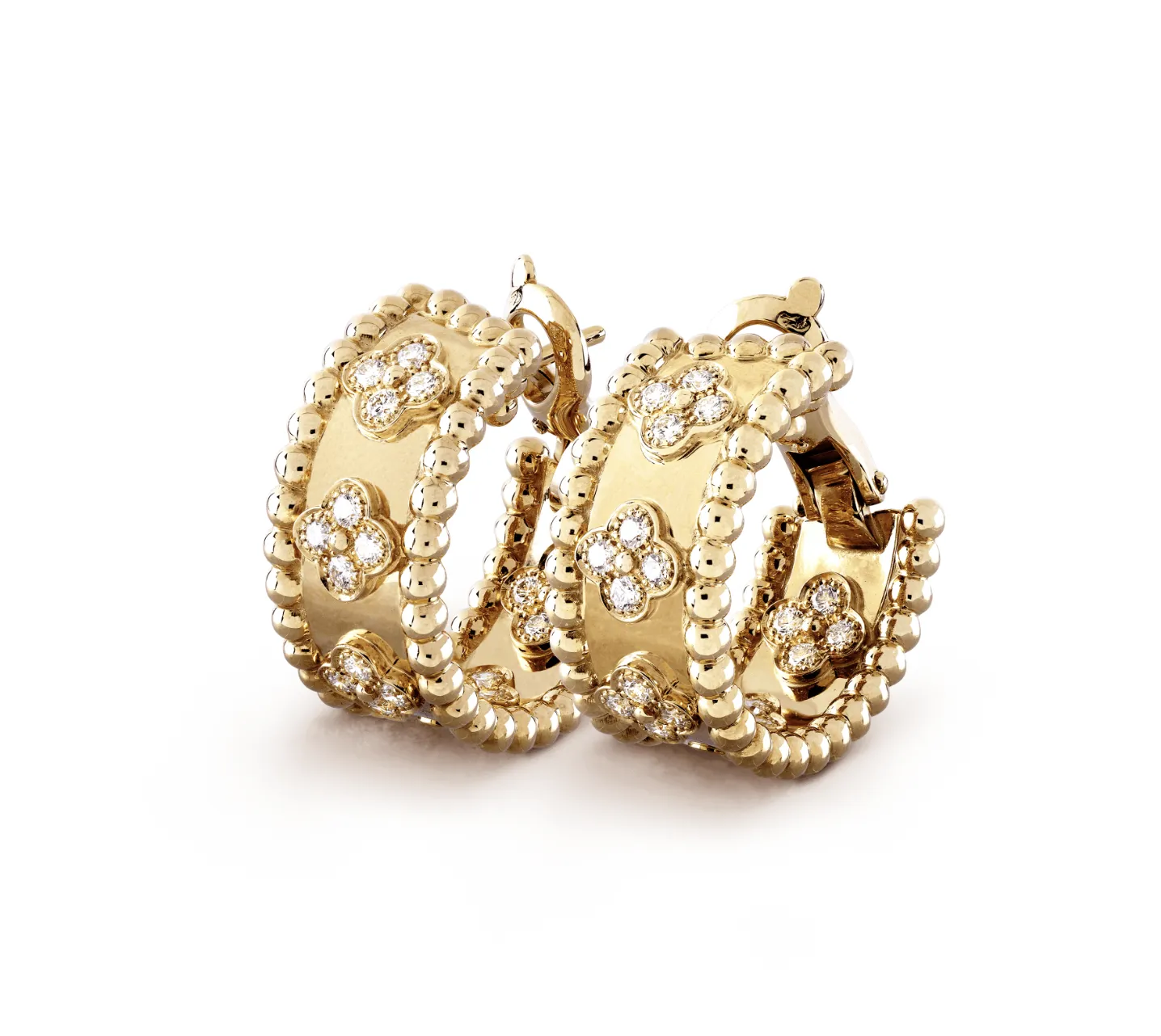 Perlée clovers hoop earrings