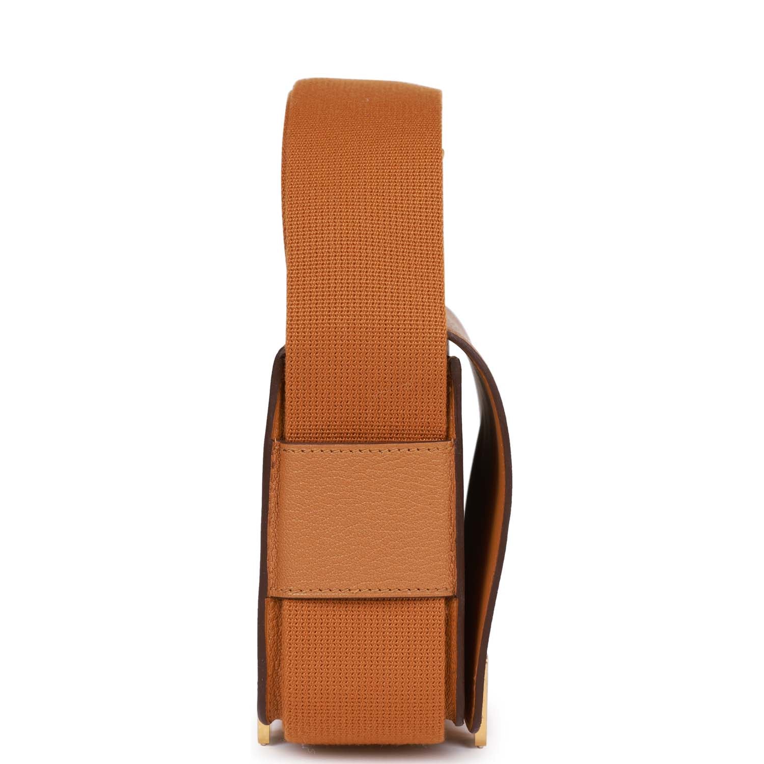 Hermes Geta Caramel Chevre Gold Hardware