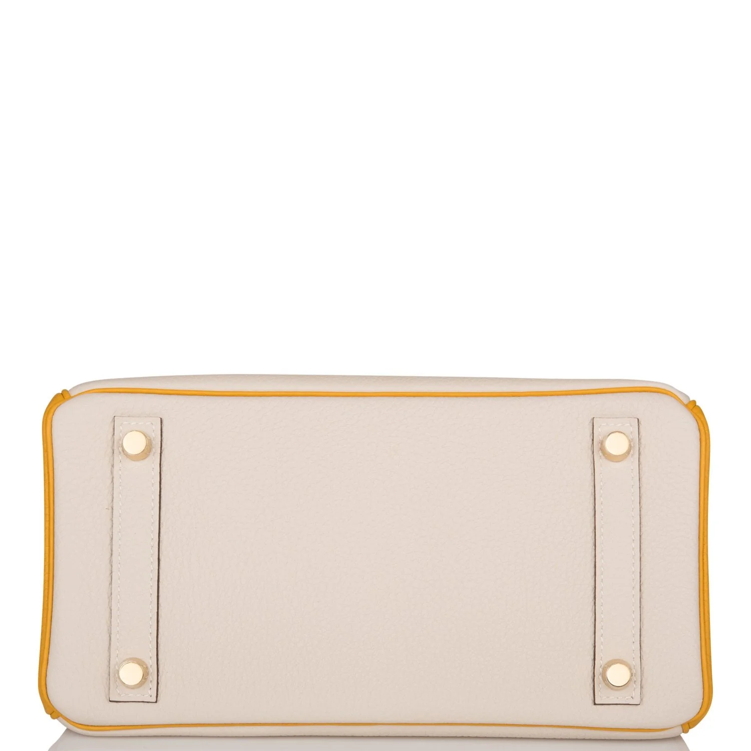 Hermes Special Order (HSS) Birkin 25 Craie and Jaune Ambre Togo Brushed Gold Hardware