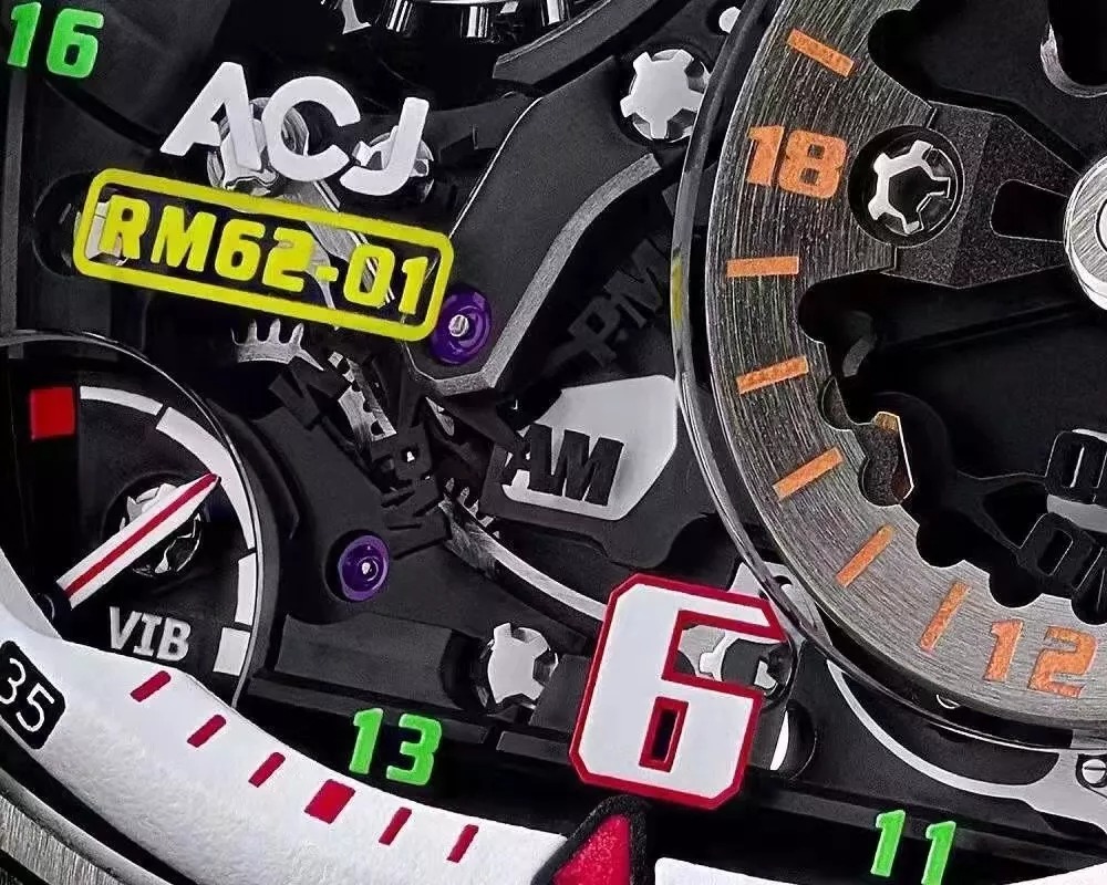 RM 62-01 Tourbillon Vibrating Alarm ACJ Black Bezel Black Rubber Strap RM62-01