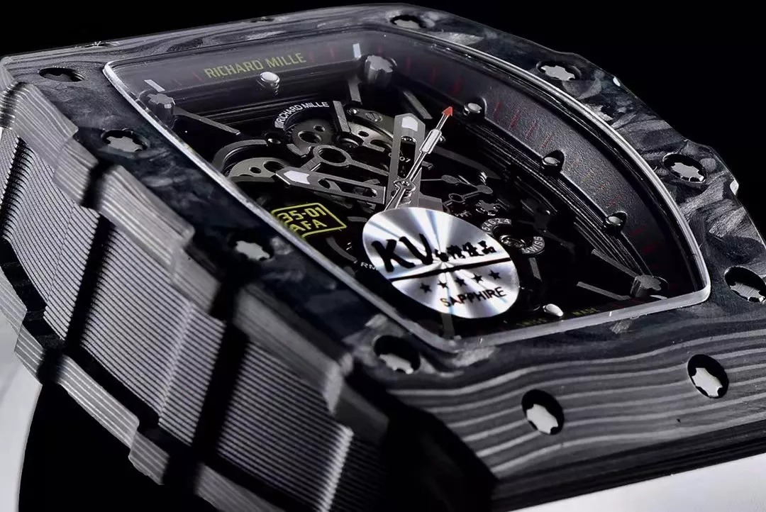 RM 35-01 Black Bezel Blue Dial White Rubber Strap KV RUML3