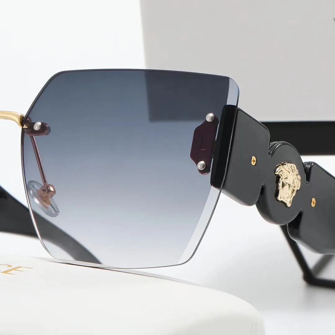 7-color fashion lion head LOGO solid color temple polarized sunglasses