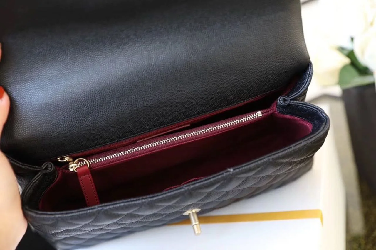 Chanel Large Flap Bag With Top Handle Black For Women, Womens Handbags, Shoulder And Crossbody Bags 11in/28cm A92991