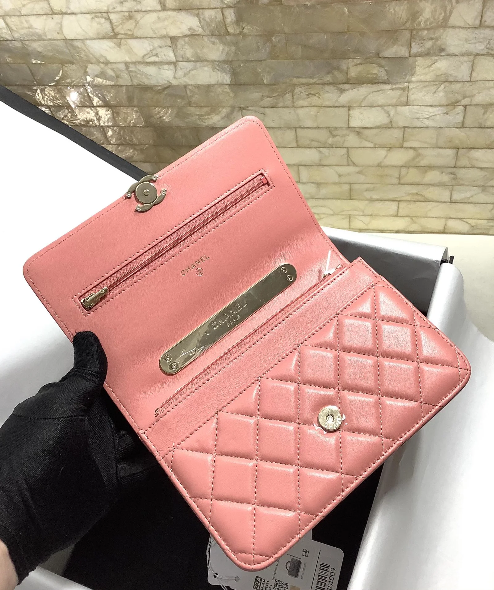 Chanel Hand-Held Oblique Cross Bag Pink For Women, Women’s Bags 6.7in/19cm