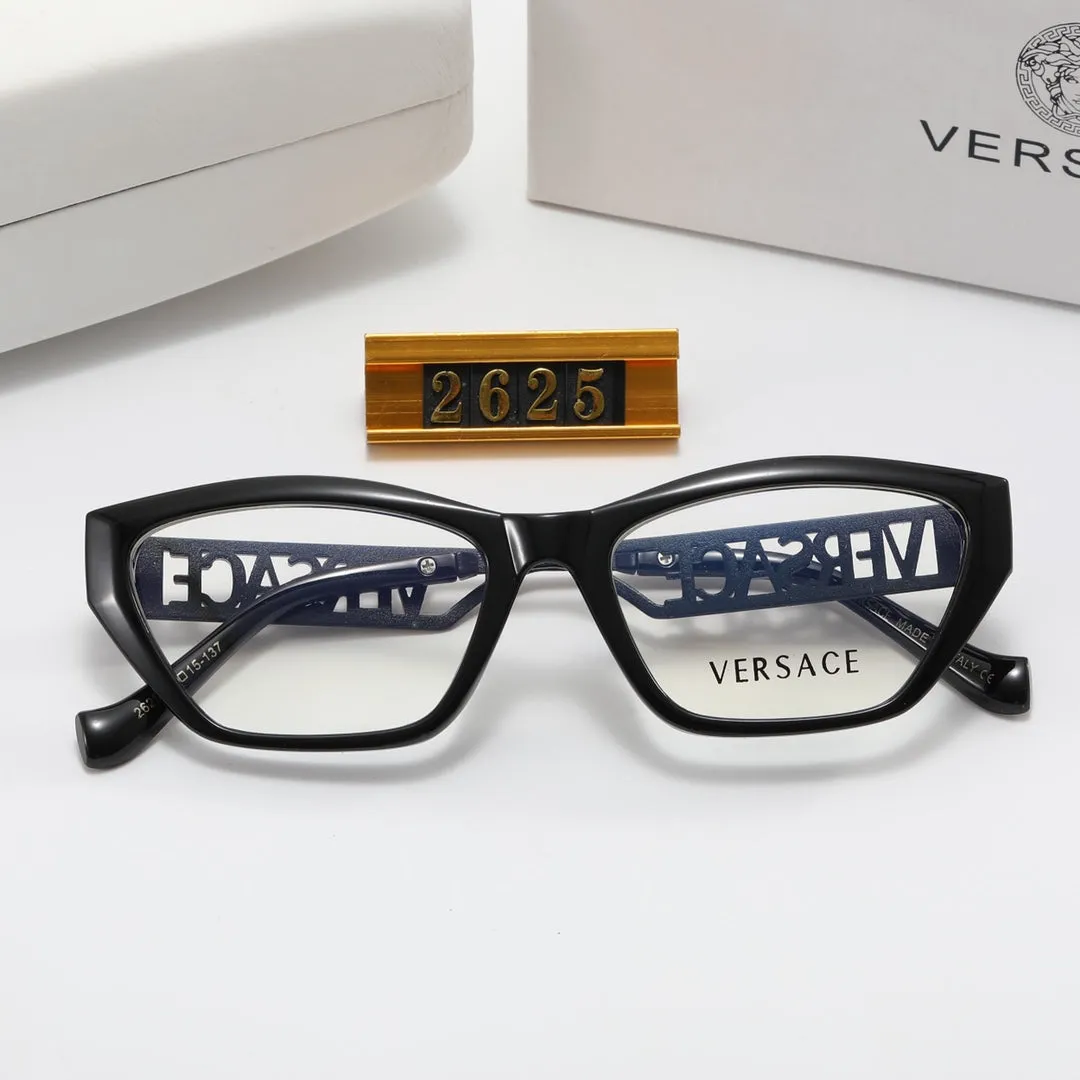 6 color simple hollow letter temple flat glasses