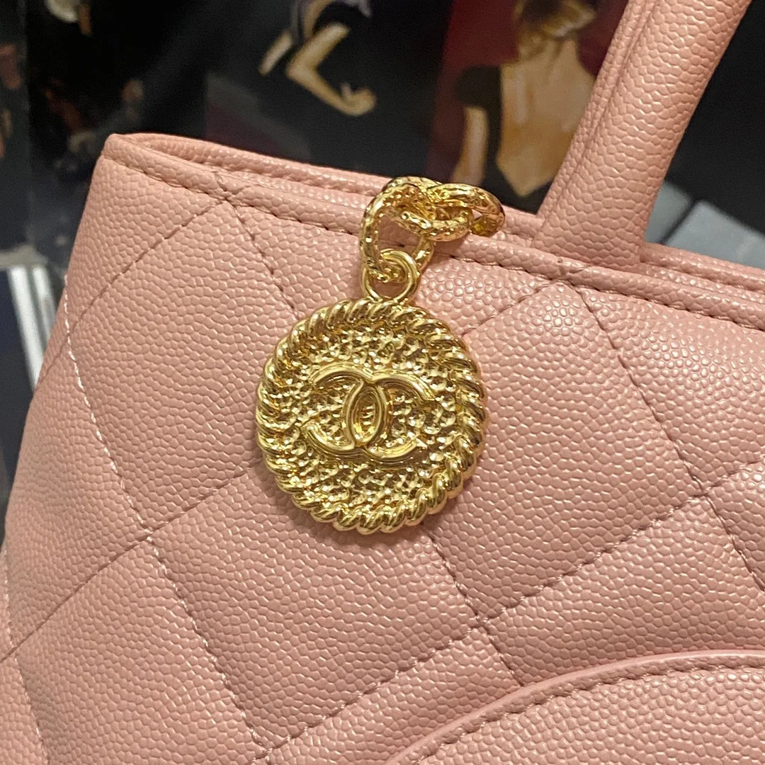 Chanel Medallion Tote Gold Hardware Caviar Pink For Women, Women’s Handbags, Shoulder Bags 15.6in/32cm