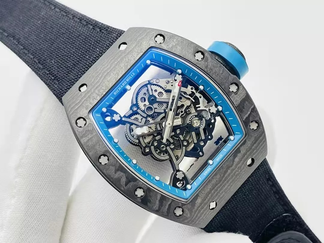 RM055 Skeleton Blue Dial Black Bezel Black Canvas Strap RMS RMUL2
