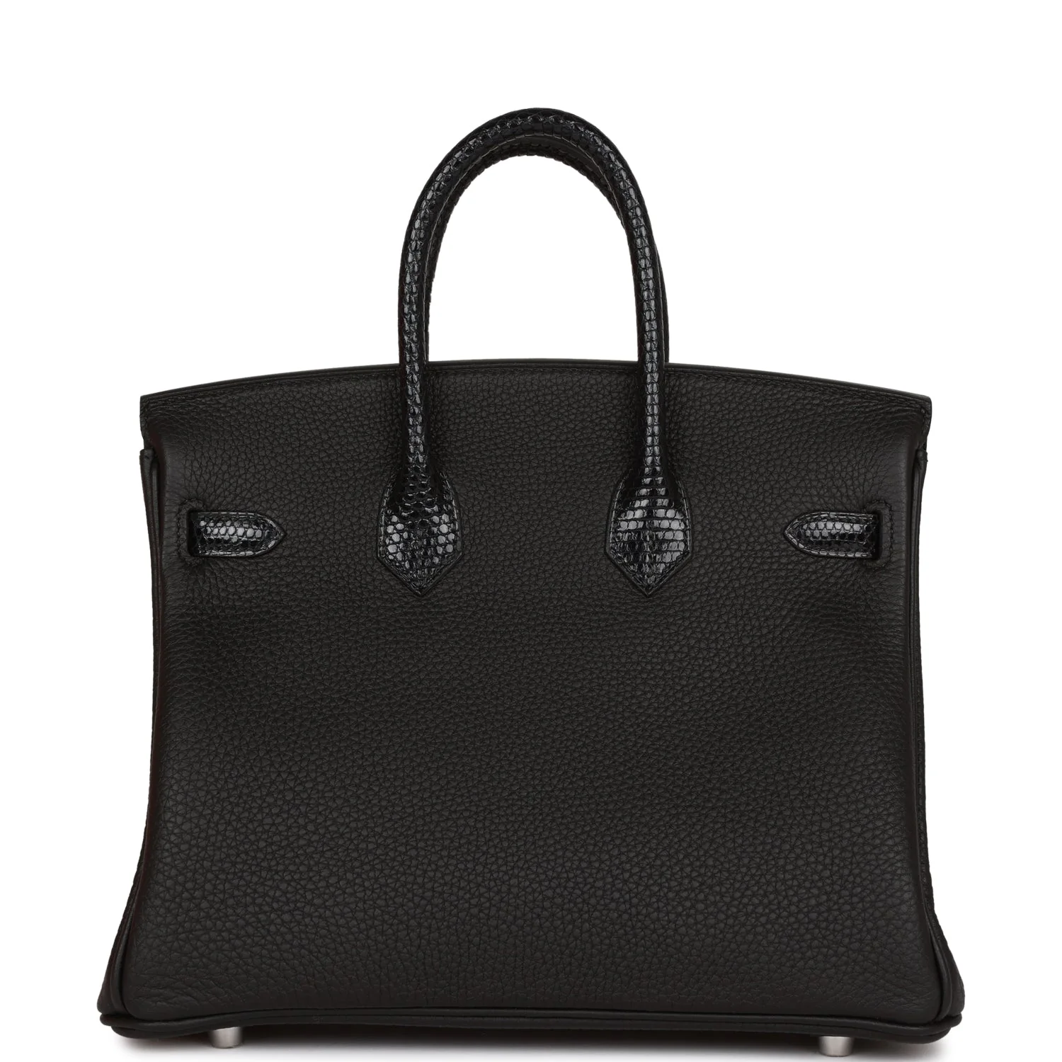 Hermes Birkin 25 Black Lizard and Togo Touch Palladium Hardware