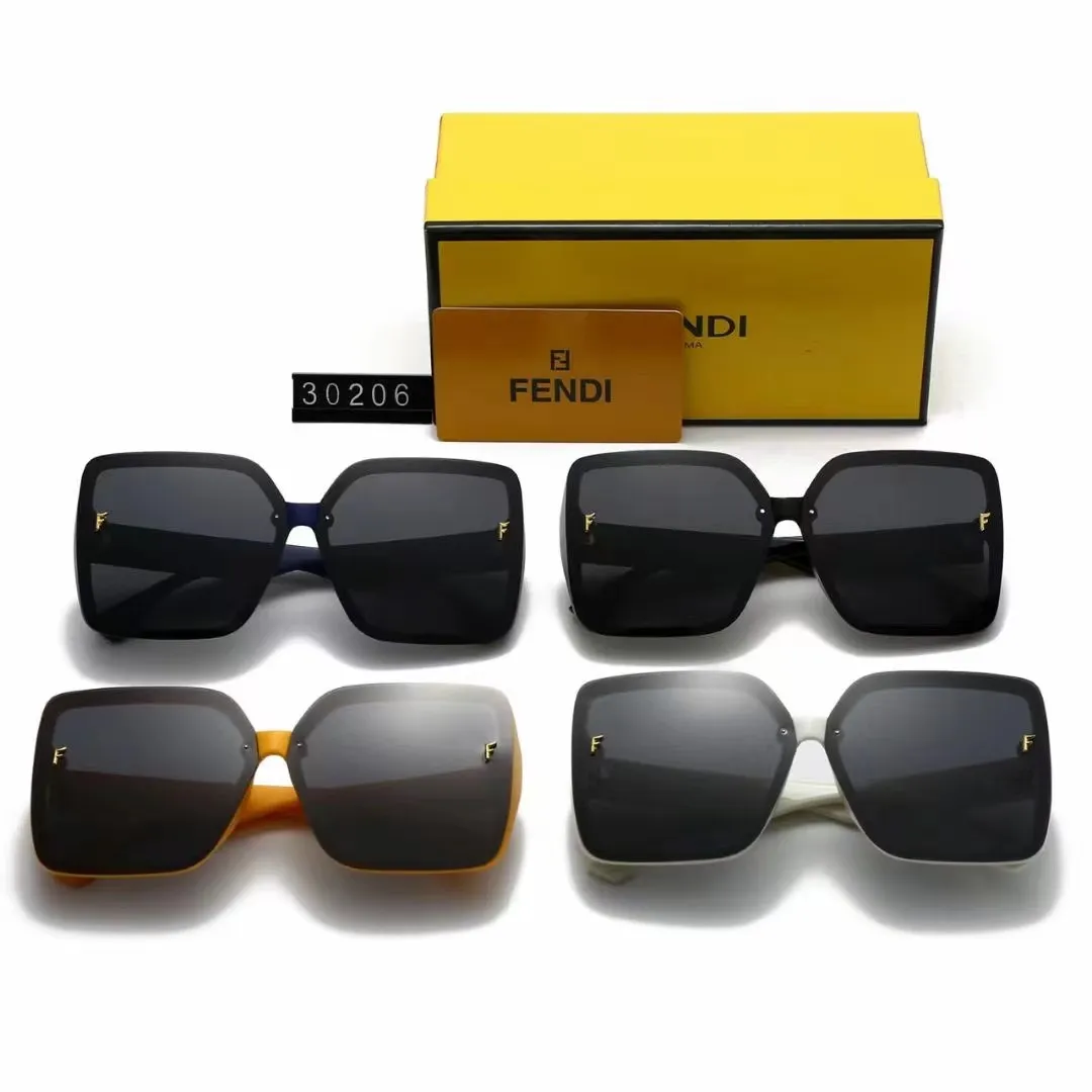 4-color fashion double F letter LOGO polarized sunglasses