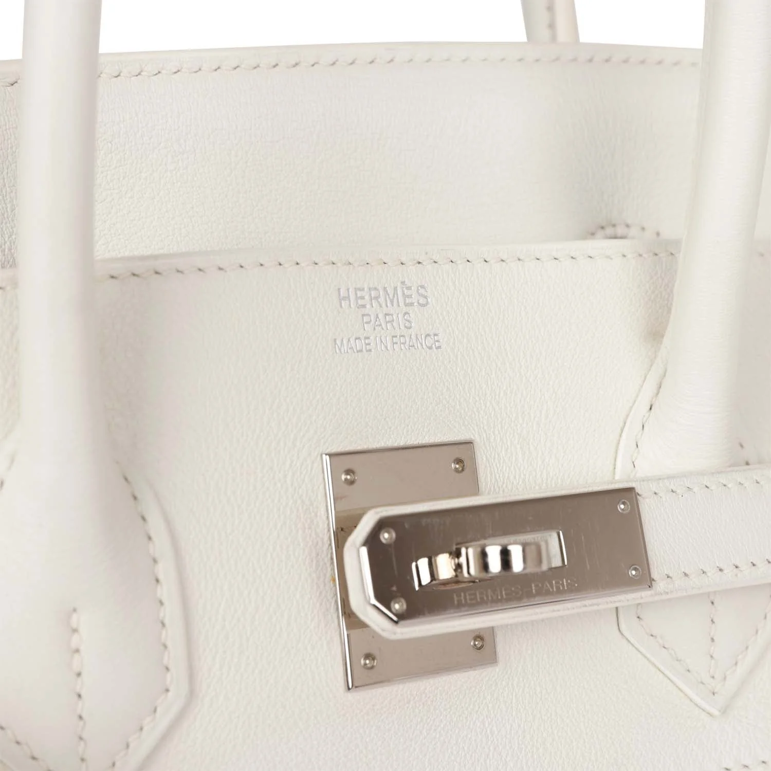 Pre-owned Hermes Birkin 35 White Gulliver and Toile H Palladium Hardware