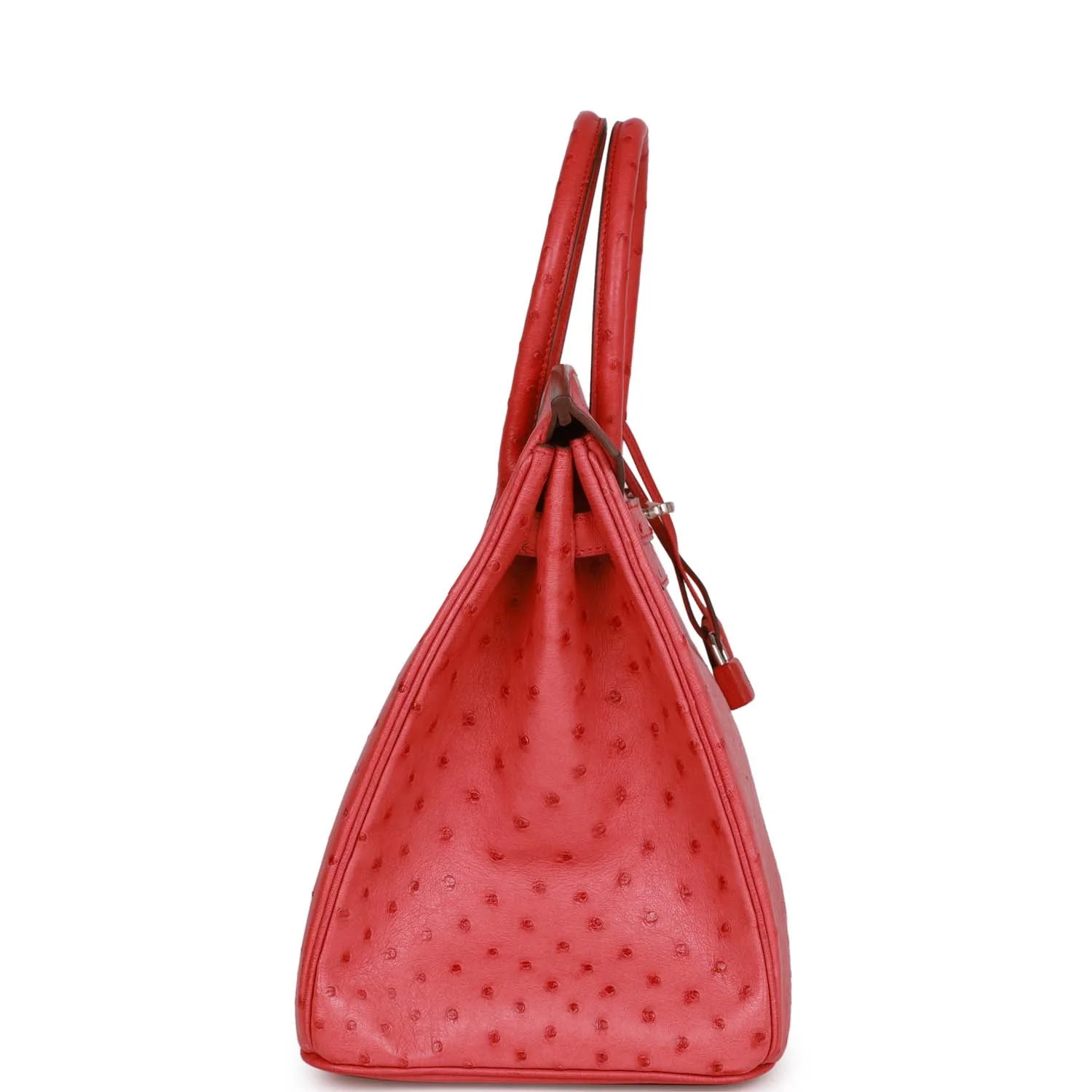 Pre-owned Hermes Birkin 35 Bougainvillea Ostrich Palladium Hardware