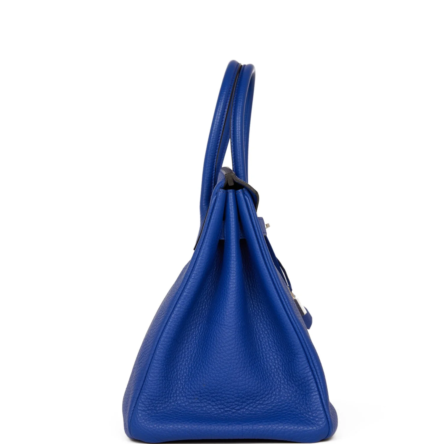 Pre-owned Hermes Birkin 35 Bleu Electric Togo Palladium Hardware