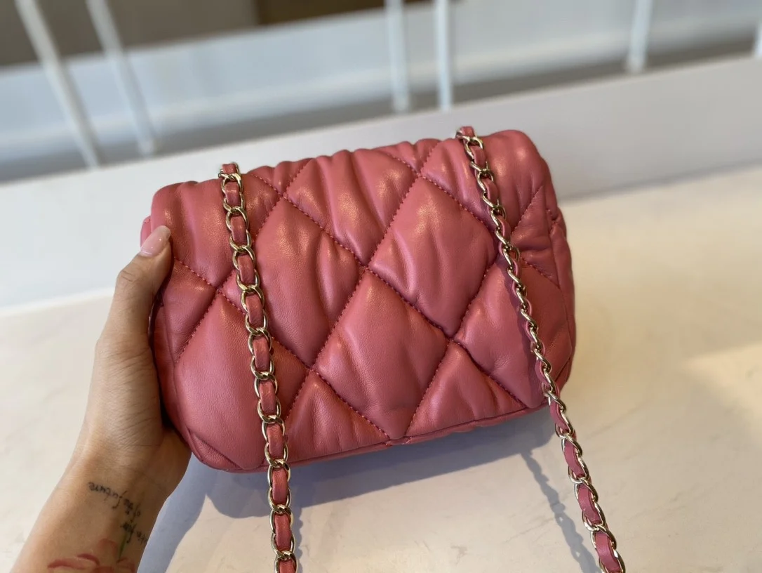 Chanel Small Flap Bag Gold Hardware Pink For Women, Women’s Handbags, Shoulder Bags 7.5in/19cm AS2232