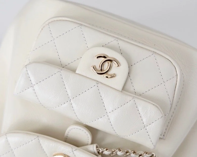 Chanel Backpack White For Women 7 in/18cm