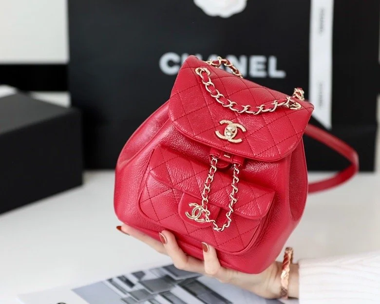 Chanel Backpack Red For Women 7 in/18cm