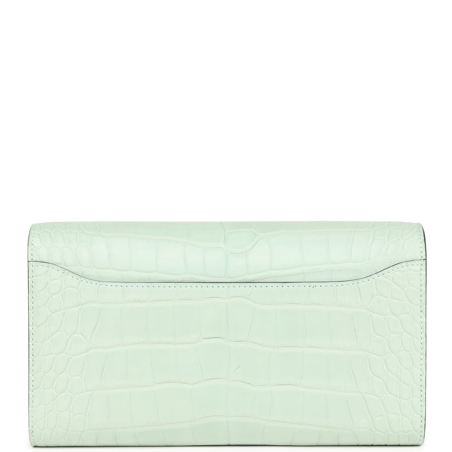 Hermes Constance Wallet To Go Vert D'eau Matte Alligator Palladium Hardware