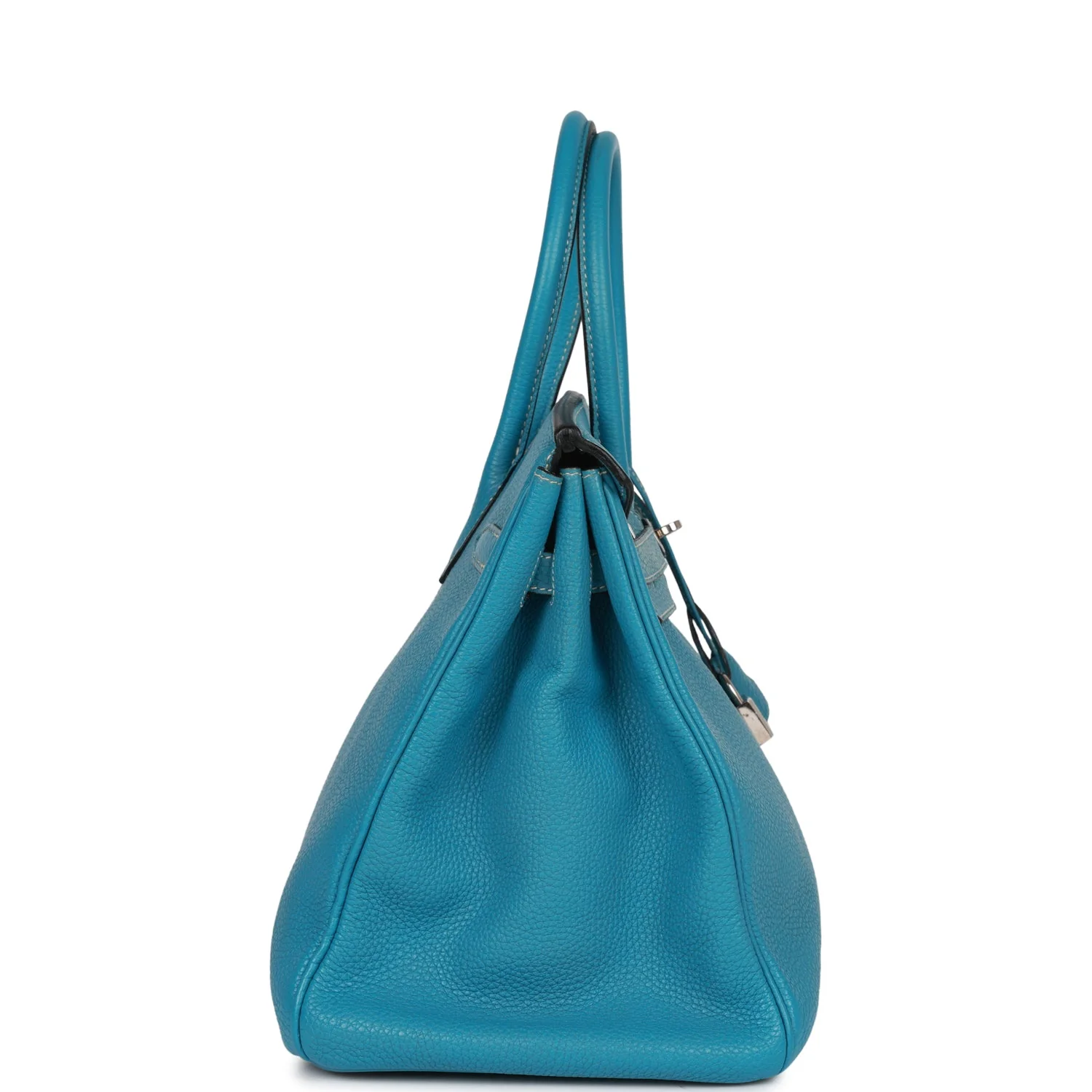 Pre-owned Hermes Birkin 35 Bleu Jean Togo Palladium Hardware