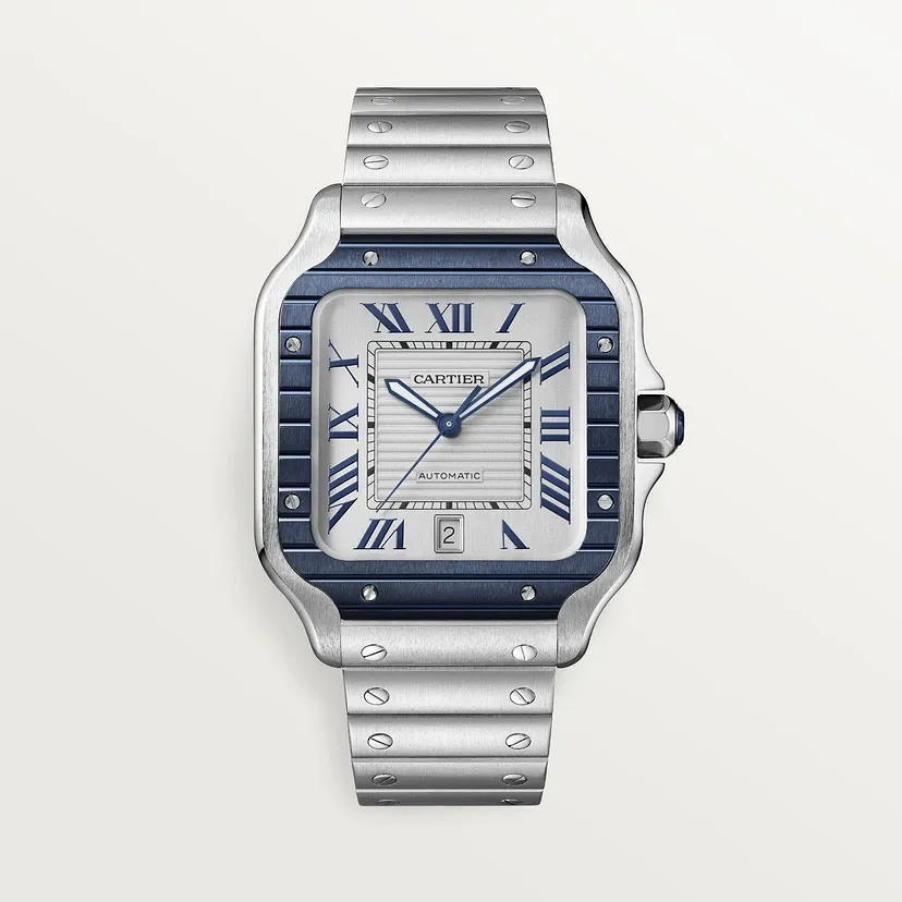 SANTOS Blue PVD Bezel 39.8mm