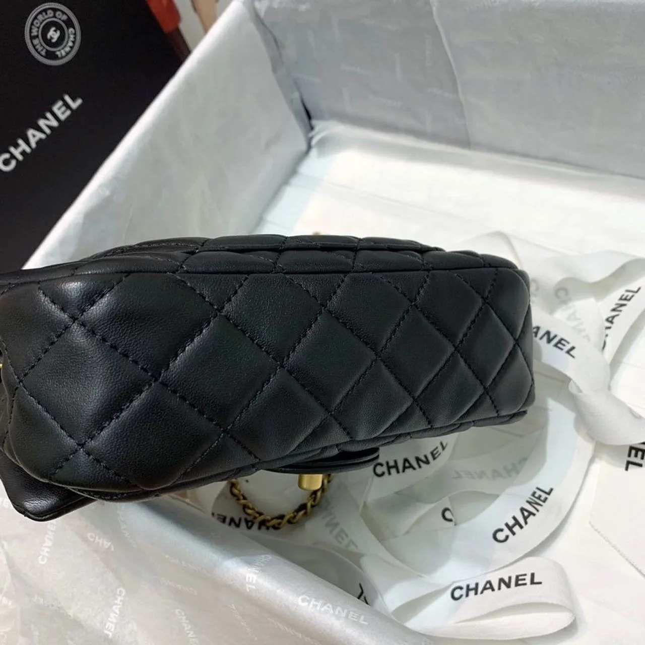 Chanel Flap Bag With CC Ball On Strap Black For Women, Women’s Handbags, Shoulder And Crossbody Bags 7.8in/20cm AS1787