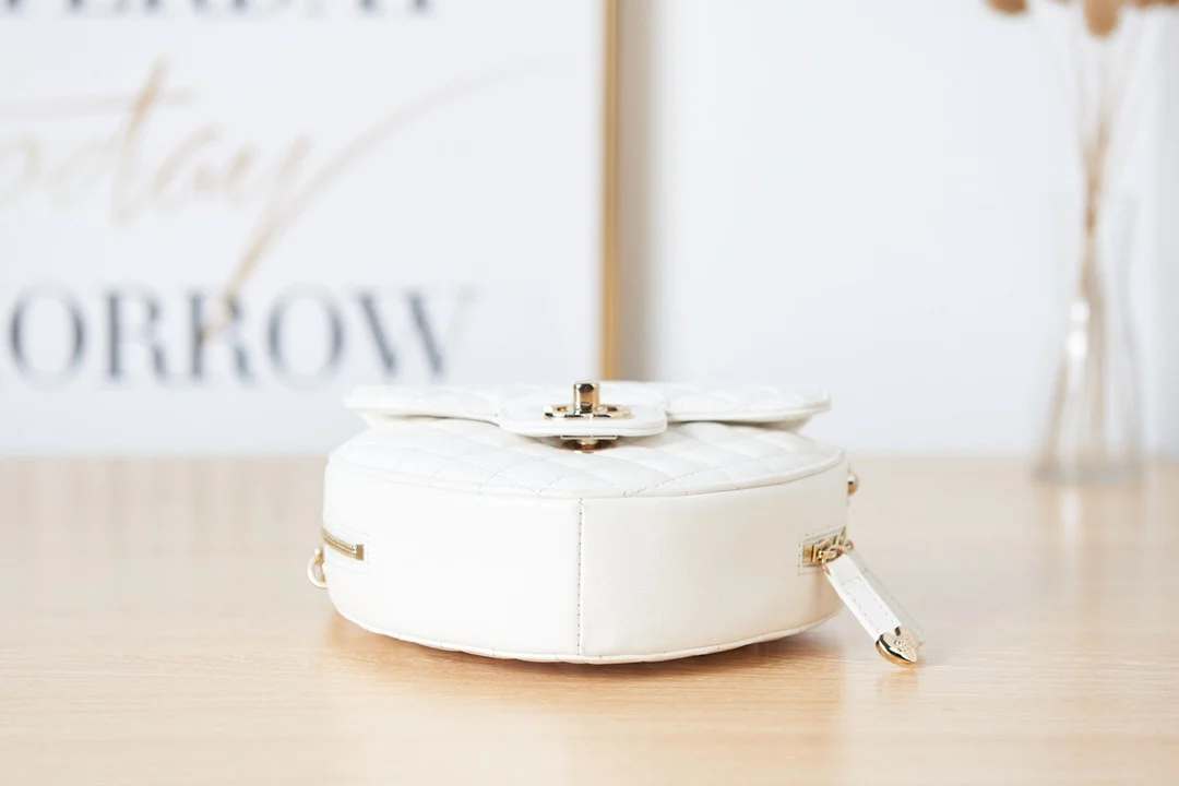 Chanel Mini Heart Bag White For Women 7in/18cm AS3191 B07958 10601