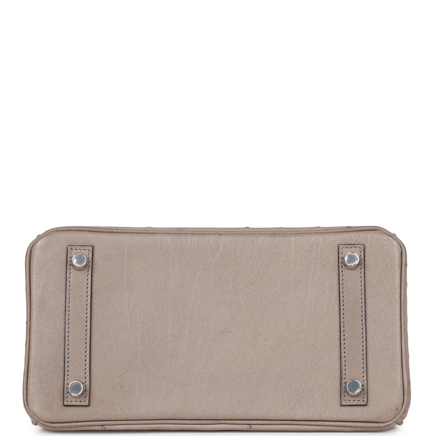 Pre-owned Hermes Birkin 25 Gris Tourterelle Ostrich Palladium Hardware