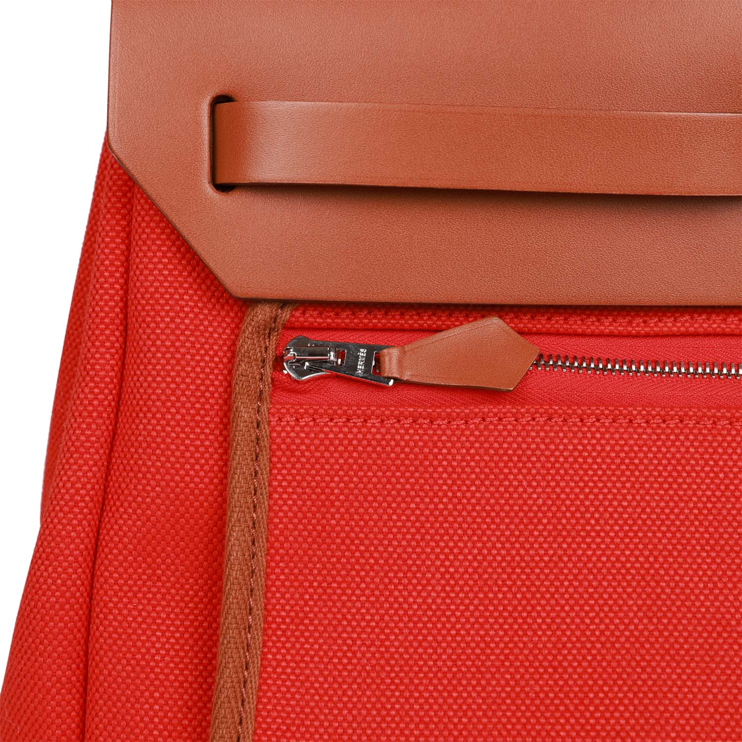 Hermes Herbag Zip PM 31 Capucine Toile H Berline Vache Fauve Hunter Naturel Palladium Hardware