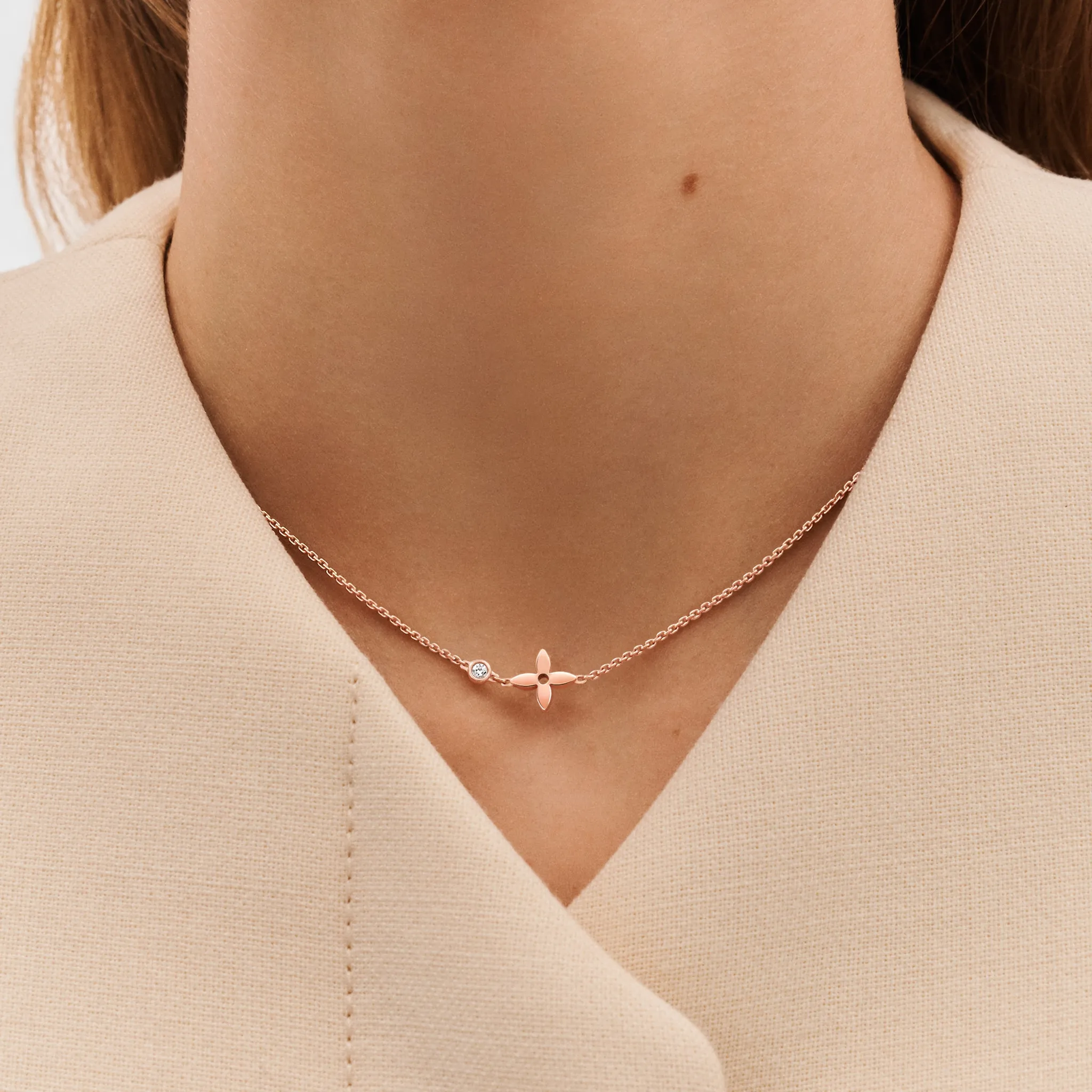 Idylle Blossom Rose Gold and Diamond Pendant