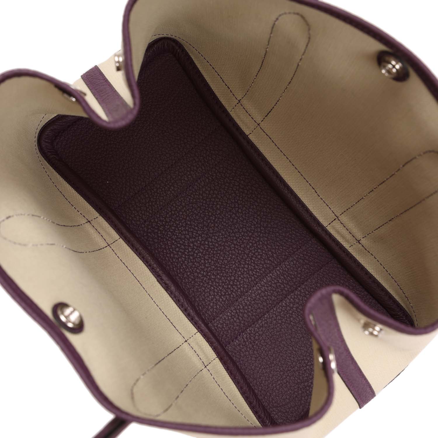 Hermes Garden Party 30 Cassis Negonda and Beton Toile Militaire Palladium Hardware