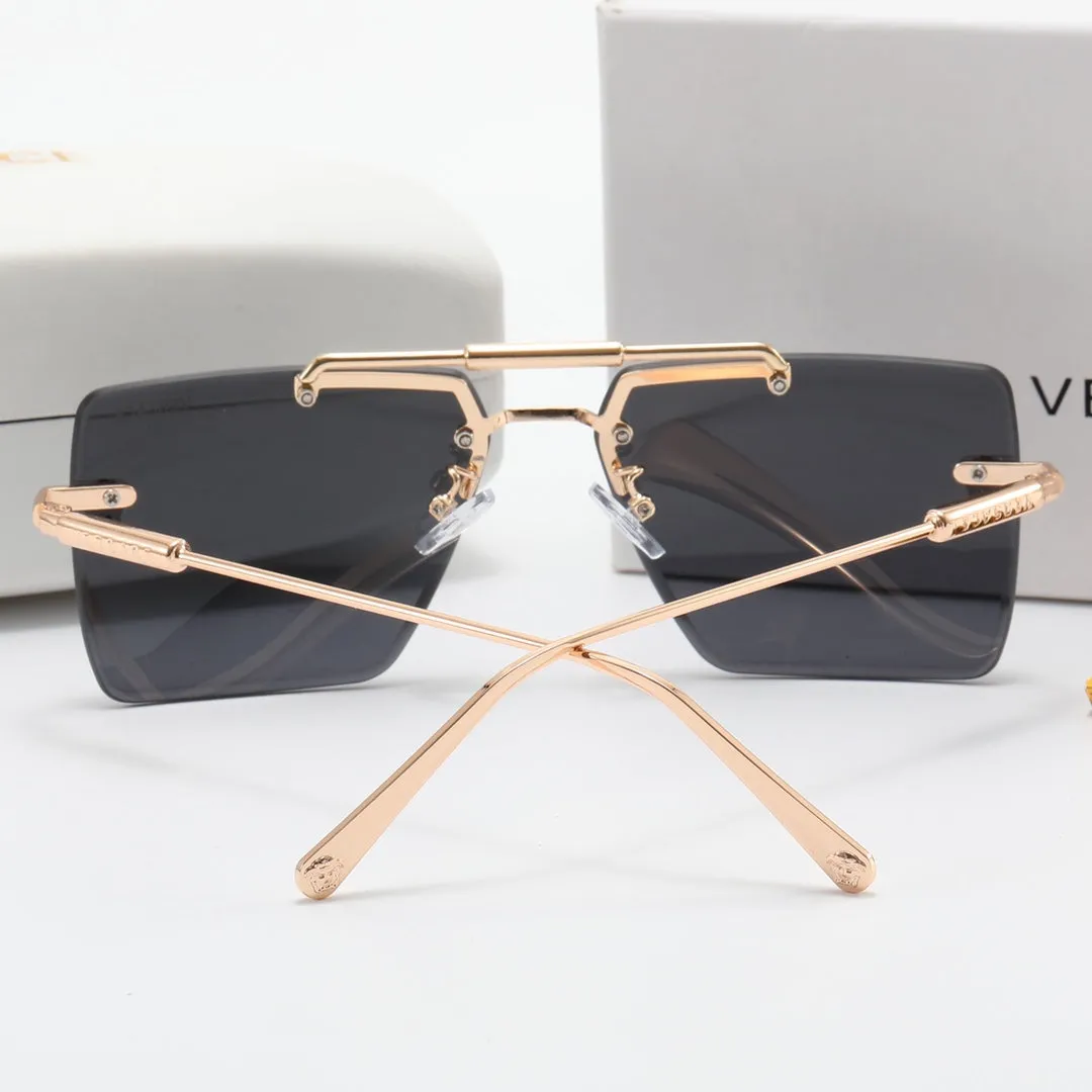 5 color fashion frameless double bridge polarized sunglasses