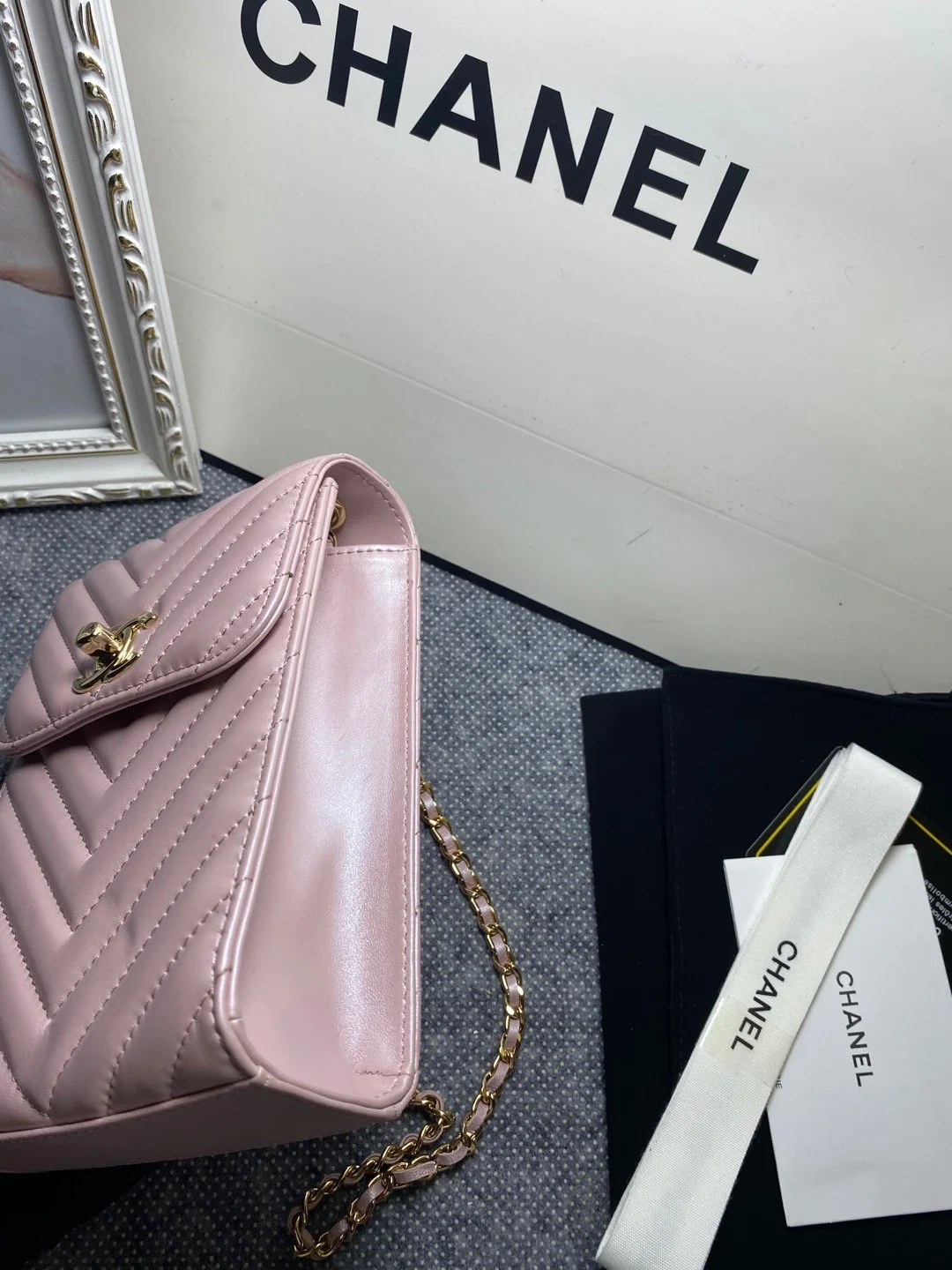 Chanel Chevron Trendy Cc Phone Light Purple Bag For Women 18cm/7in