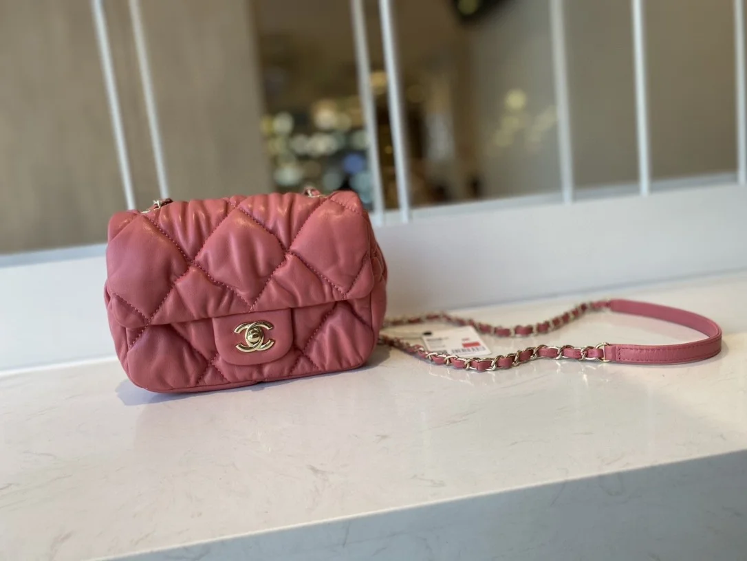 Chanel Small Flap Bag Gold Hardware Pink For Women, Women’s Handbags, Shoulder Bags 7.5in/19cm AS2232