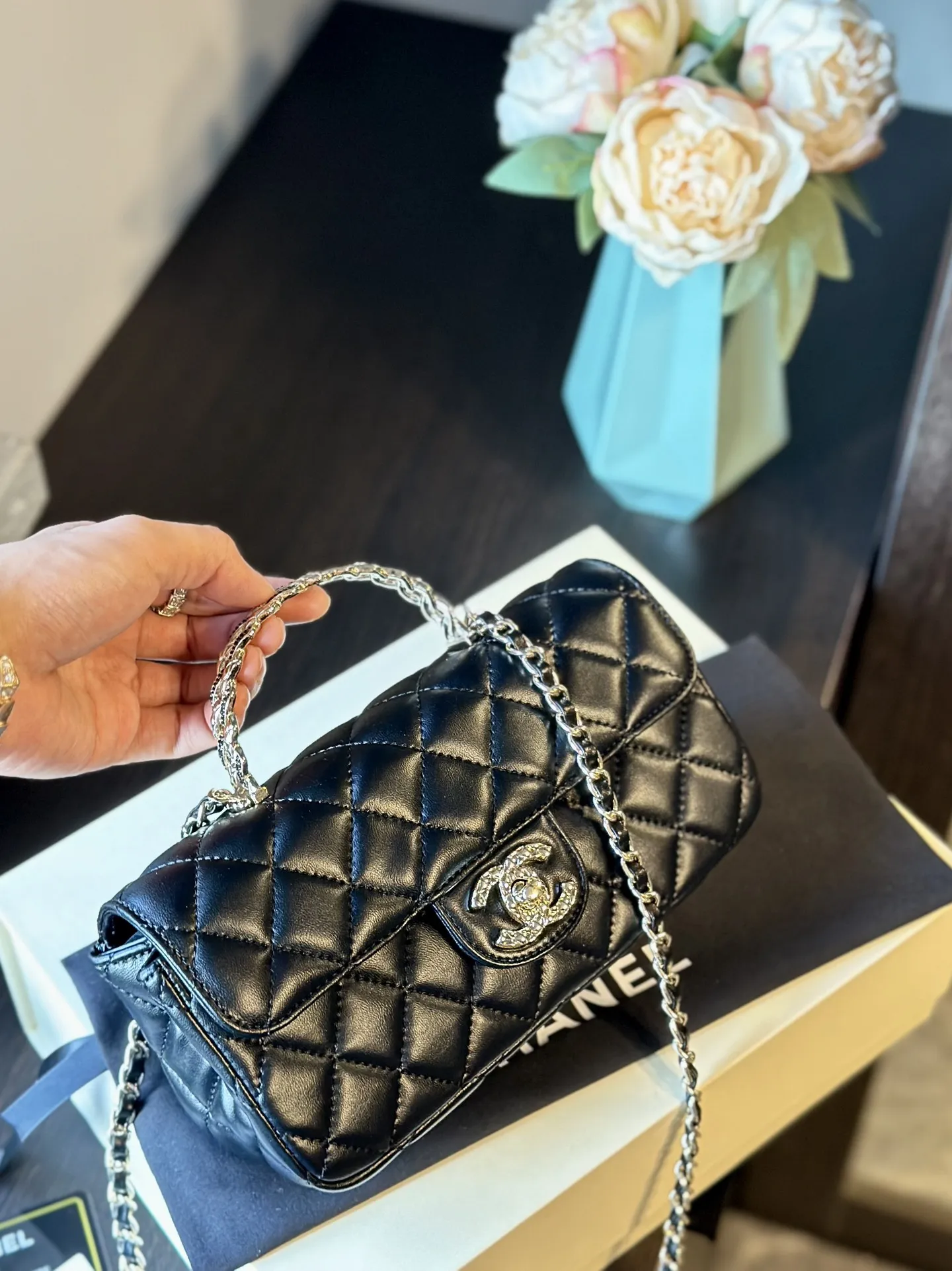 Lambskin Quilted Mini Rectangular Flap Bag